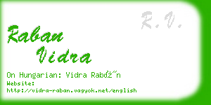 raban vidra business card